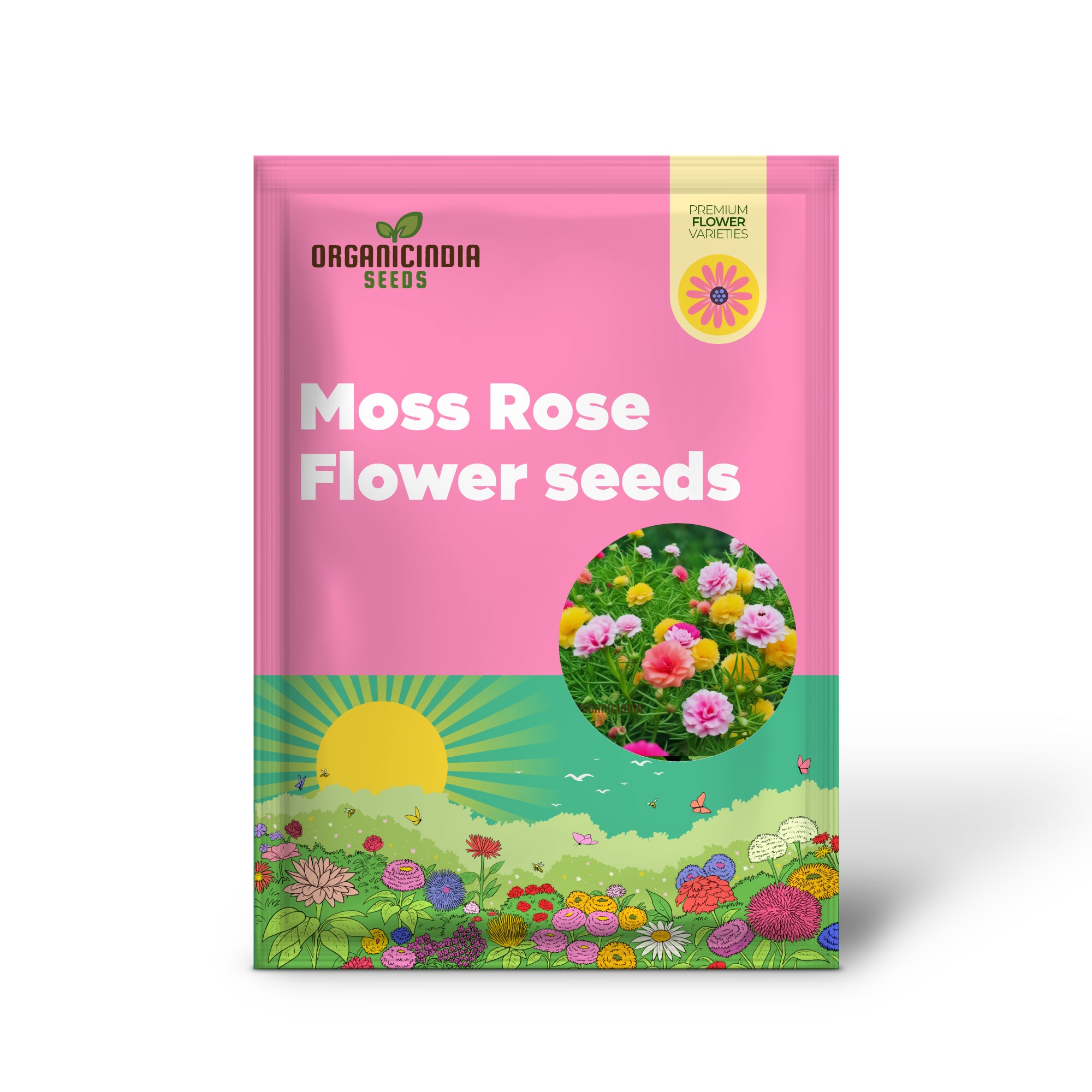 Portola Turquoise Moss Rose Flower Seeds for Sunny Garden Areas