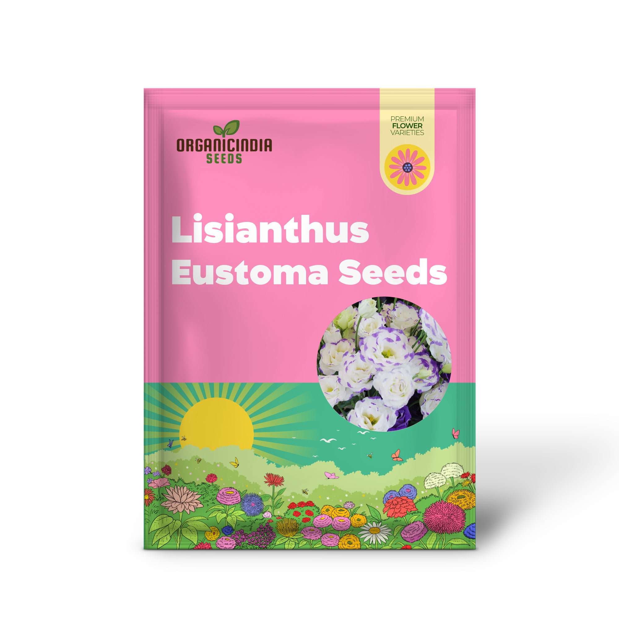 Prairie Gentian Lisianthus Flower Blooms in Garden