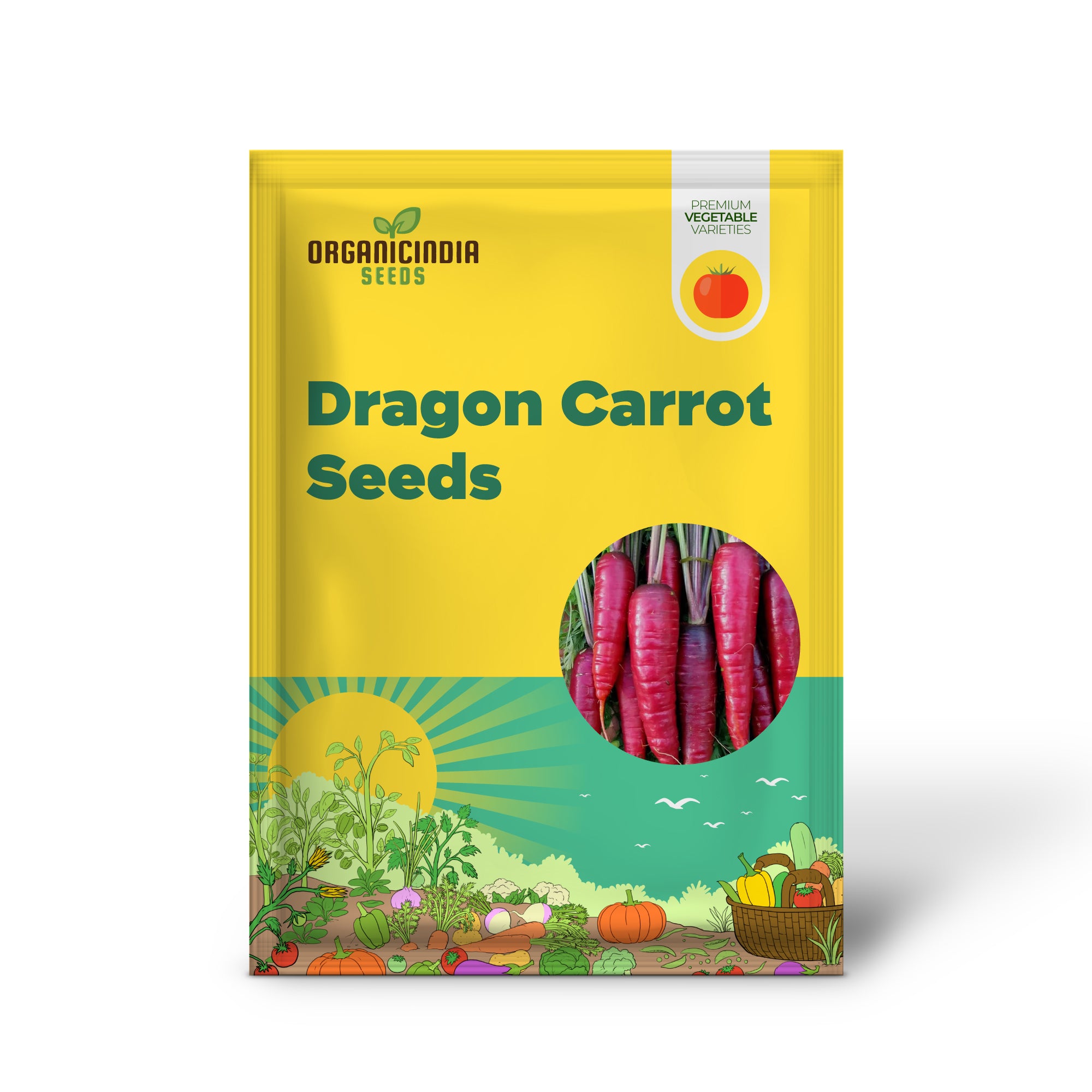 Purple Dragon Carrot Seedling from Organic Seeds, Easy-to-Grow Garden Seeds