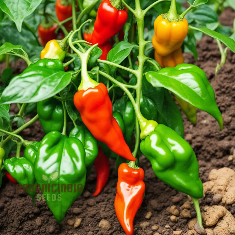 Mature Red Scotch Bonnet Pepper Plant from Seeds, Spicy Chili