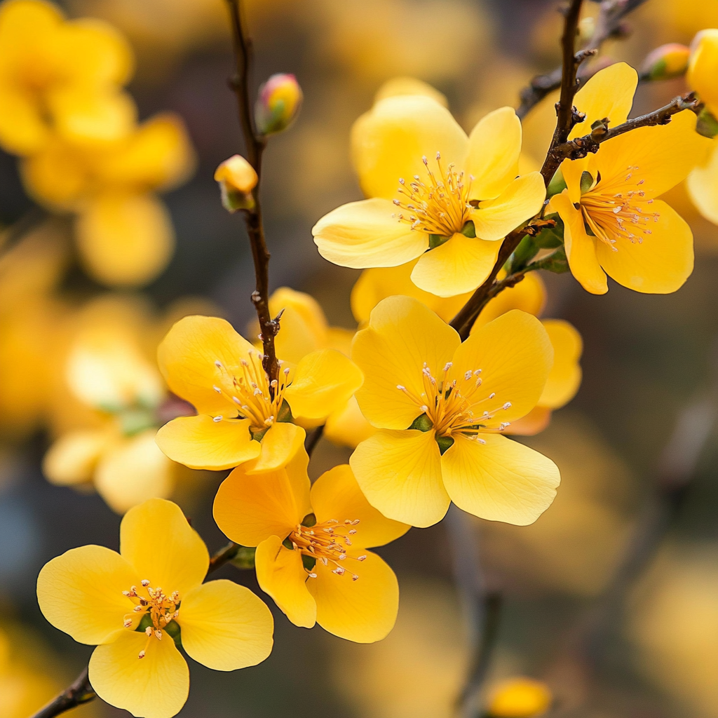 Brillantes flores amarillo dorado para paisajes de primavera