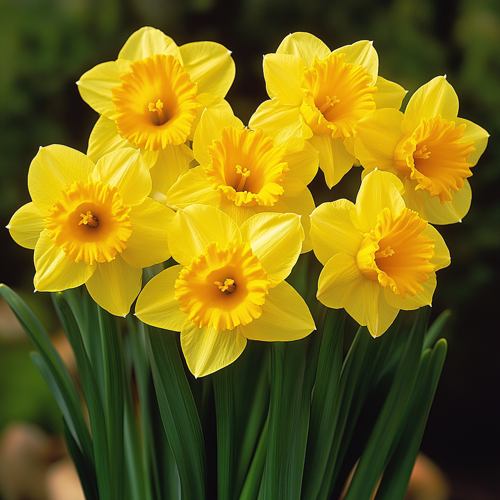 Fioritura classica di prima primavera con fiori gialli vivaci