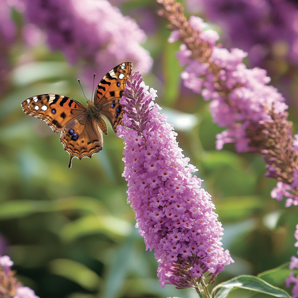 Arbusto común de mariposas (Buddleja davidii) – Flores amigables para polinizadores para un jardín vibrante
