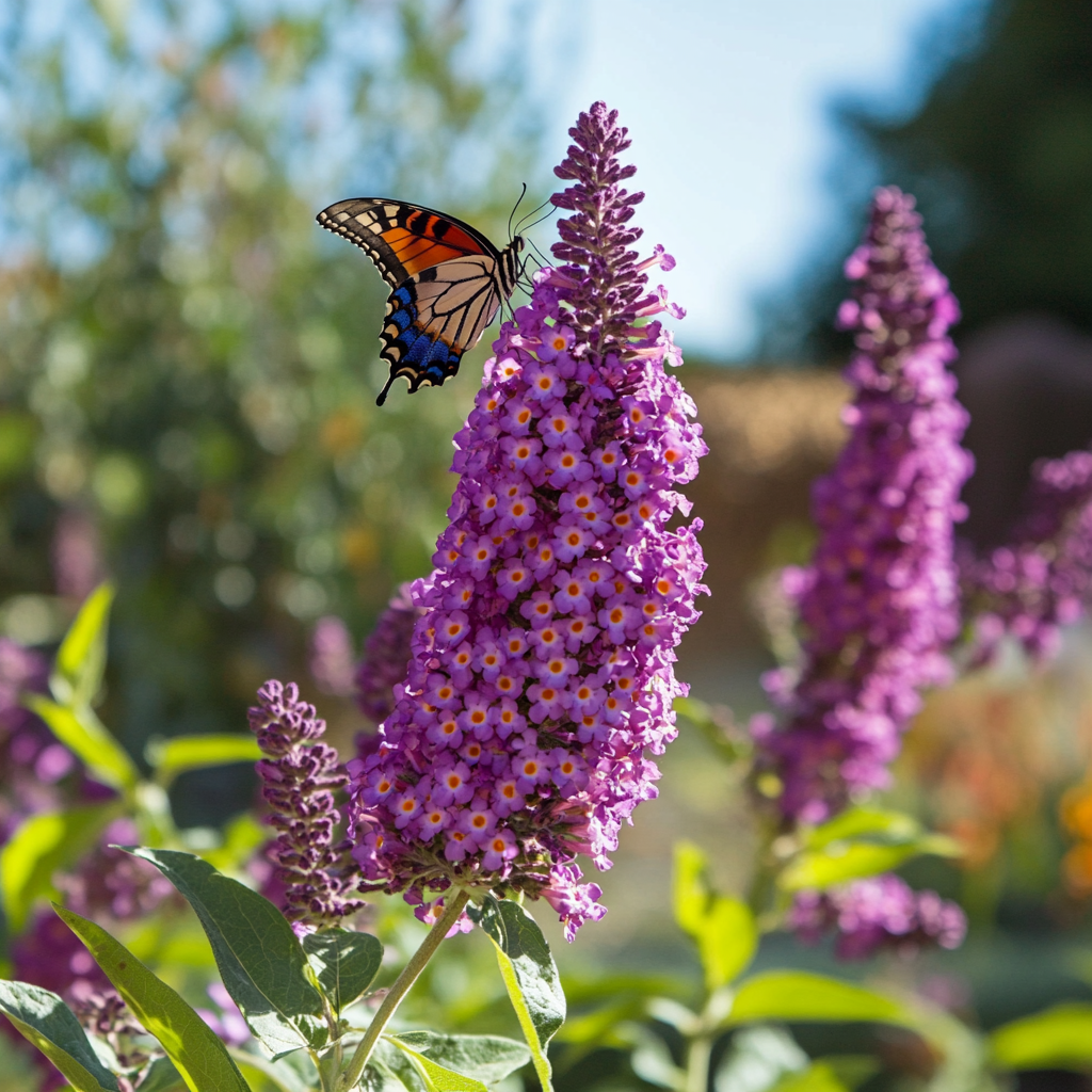 Arbusto común de mariposas (Buddleja davidii) – Flores amigables para polinizadores para un jardín vibrante