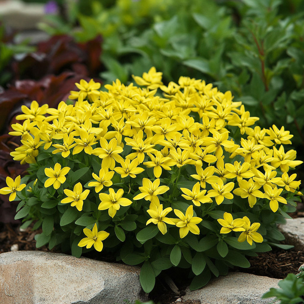 Enano, variedad resistente al frío con flores amarillas brillantes