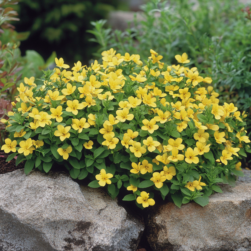 Enano, variedad resistente al frío con flores amarillas brillantes