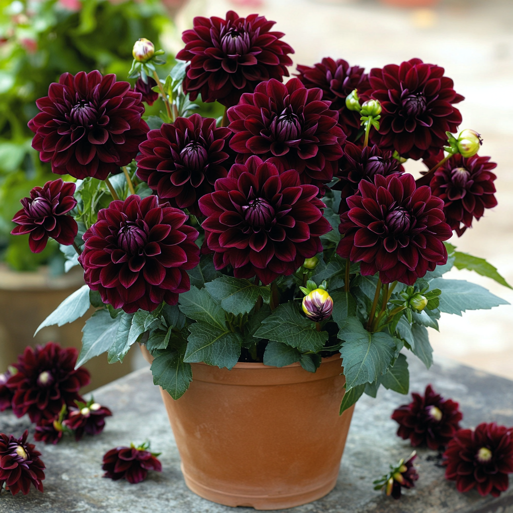 Mixed Burgundy and Black Dahlia Flower Seeds