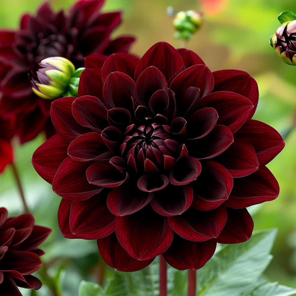 Mixed Burgundy and Black Dahlia Flower Seeds