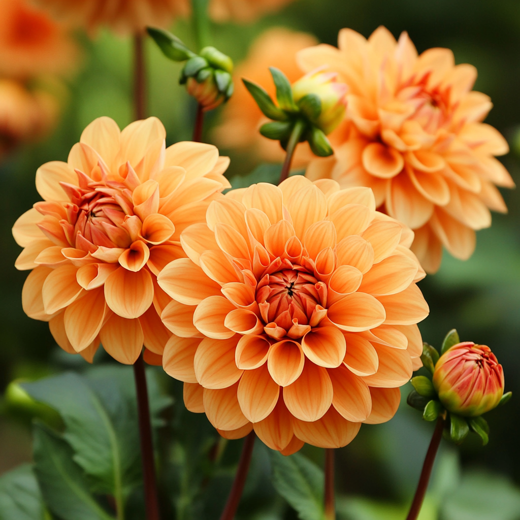 Mixed Orange and Red Dahlia Flower Seeds