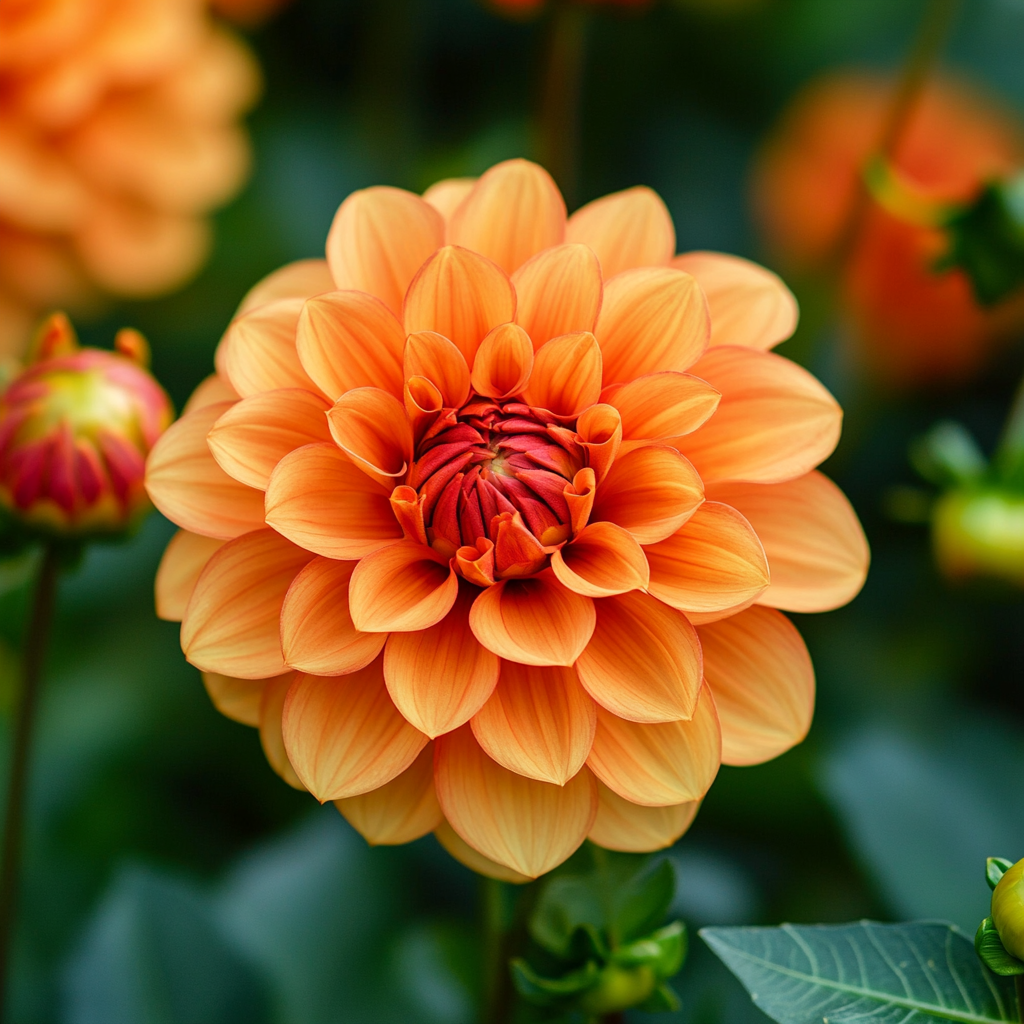Mixed Orange and Red Dahlia Flower Seeds