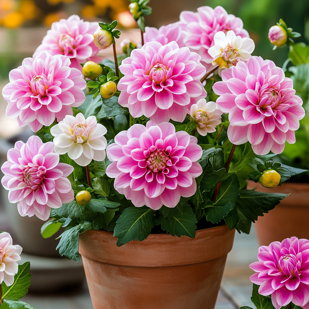 Semillas de flor de dalia mezcladas rosa y blanca