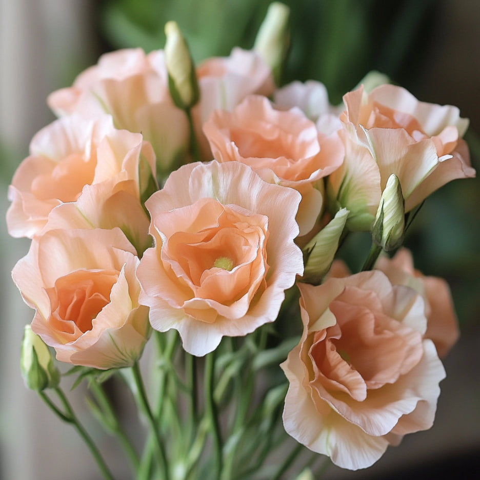 Semillas de Lisianthus Rosita 2 Albaricoque, Flores Suaves de Albaricoque para Jardines Elegantes y Ramos