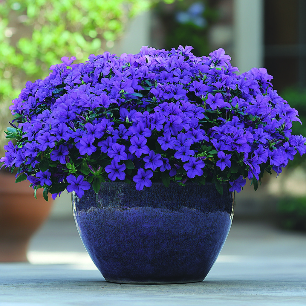 Azalée à refleurissement avec fleurs violettes et intérêt toute l'année