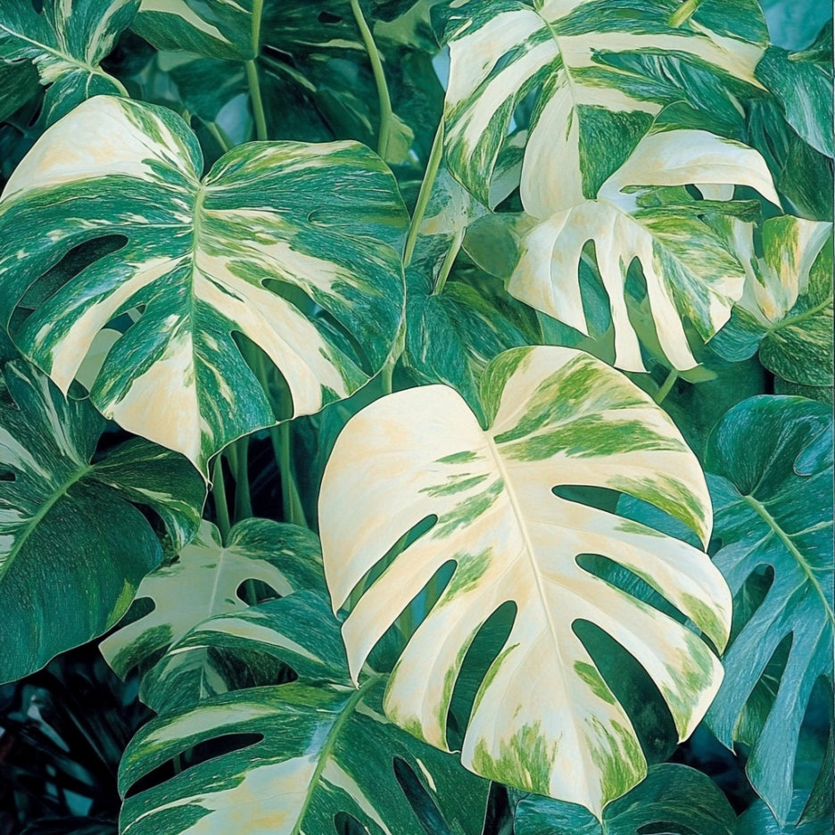 Rare Variegated Monstera Mint Seeds | Unique Minty-White & Green Foliage