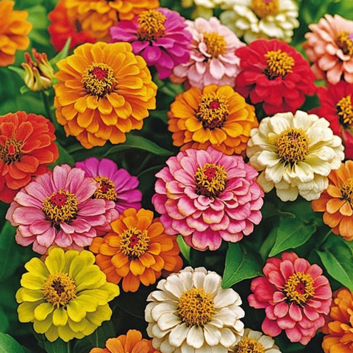 Persian Carpet Zinnia Seeds, Smaller, Decorative Bi-Color Blooms