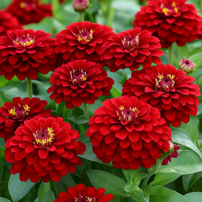 Semillas de Zinnia Roja, Cultiva Flores Brillantes Carmesí y Rojo Intenso