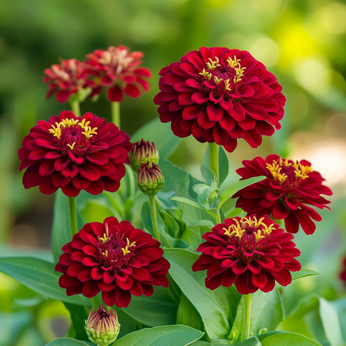 Semillas de Zinnia Roja, Cultiva Flores Brillantes Carmesí y Rojo Intenso