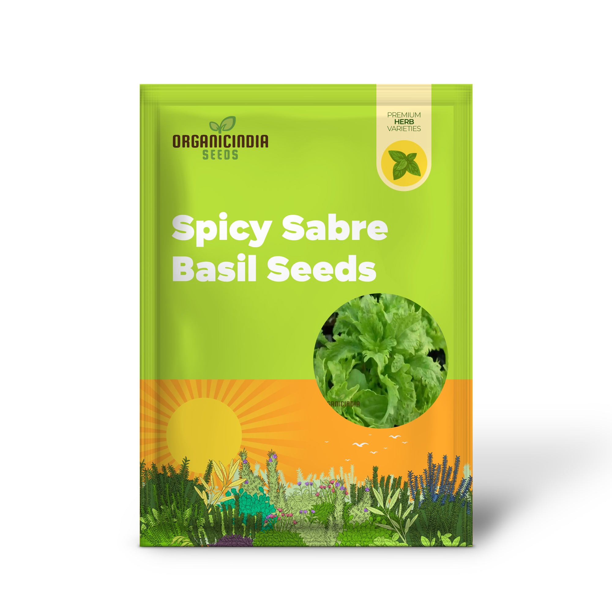 Heirloom Spicy Sabre Basil Seeds for Home Garden Growing