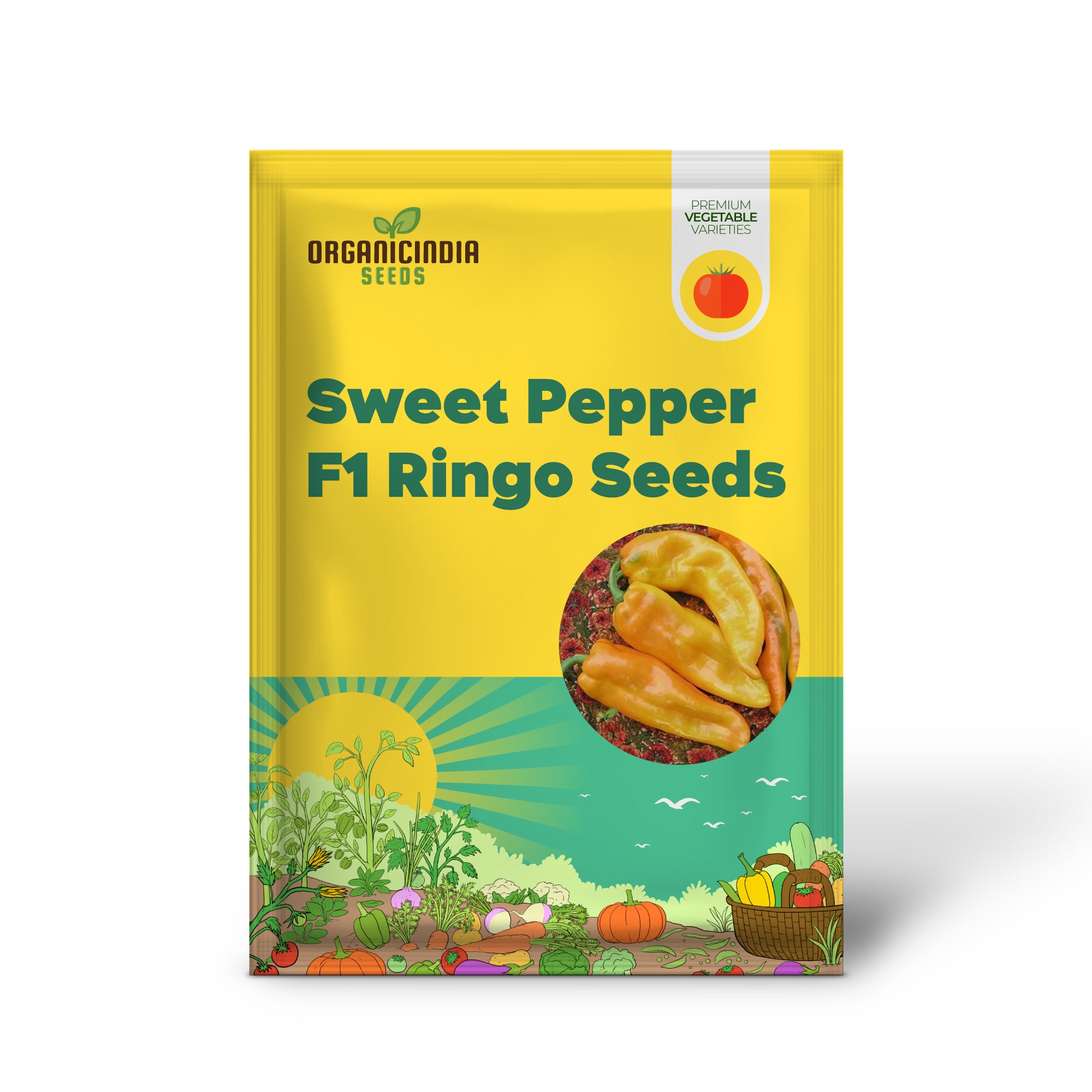Sweet Pepper Seedling from F1 Ringo Seeds, Easy-to-Grow Pepper Plants