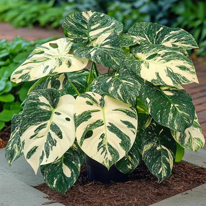 Tropical Monstera Seedlings Growing in Indoor Potting Mix