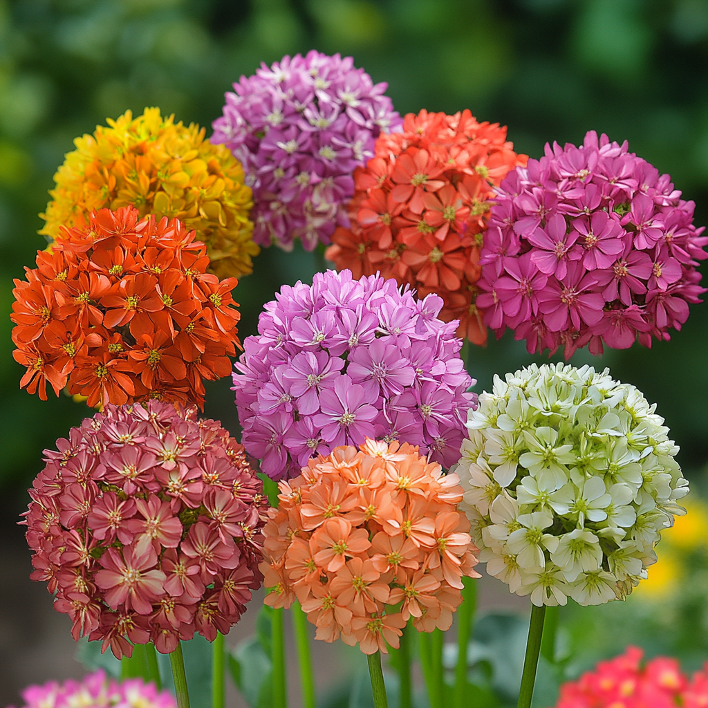 Vibrant Round Cluster Flowers Used in Garden Border