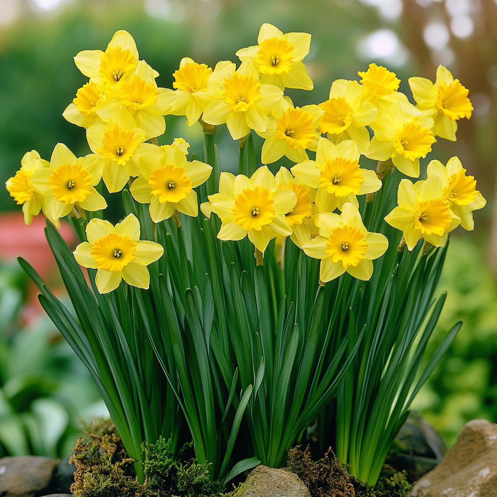 Yellow Flowering Shrub Growing Along Garden Border