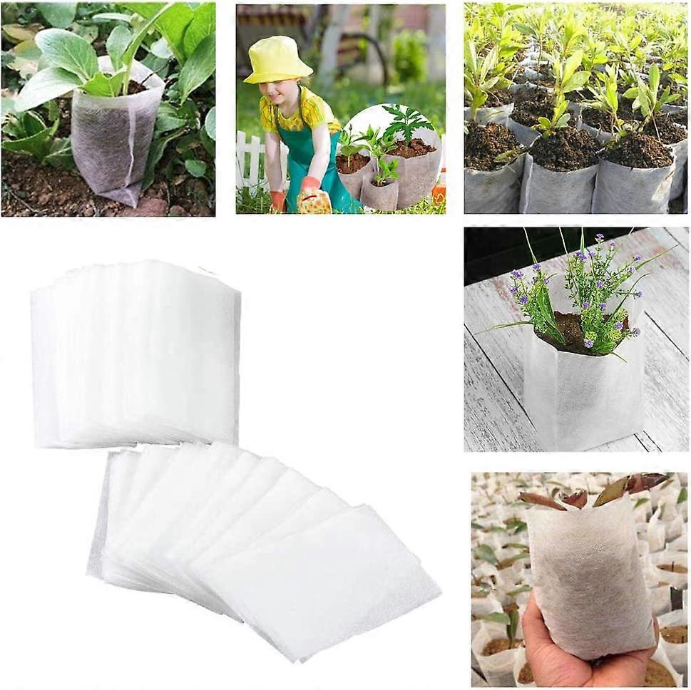 100PCS Non-Woven Fabric Seeding Bags Biodegradable Nursery Bag