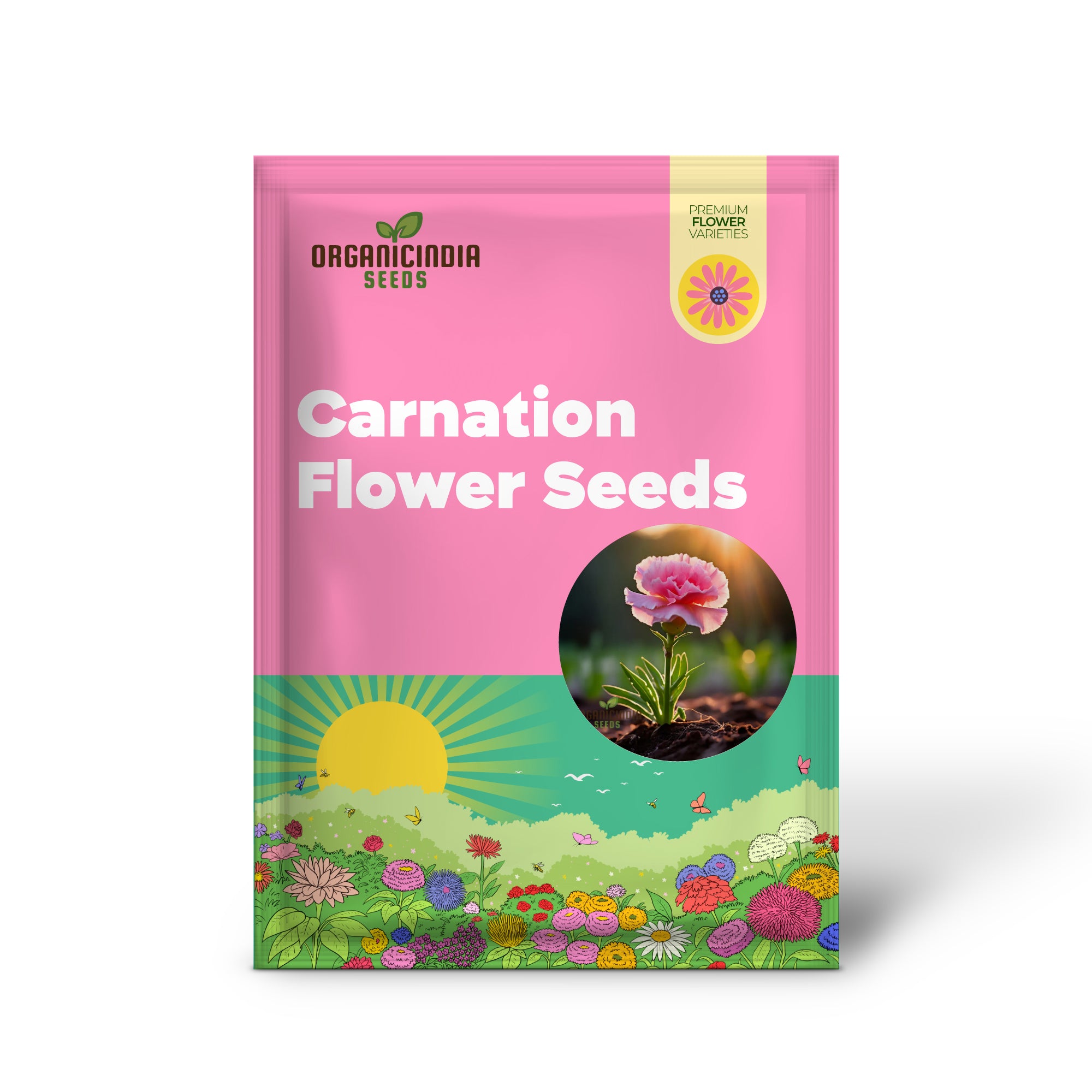 Carnation Pink Flower Seeds Classic Blooms for Timeless Garden Elegance, Premium Flower Seeds for Planting and Gardening Delight