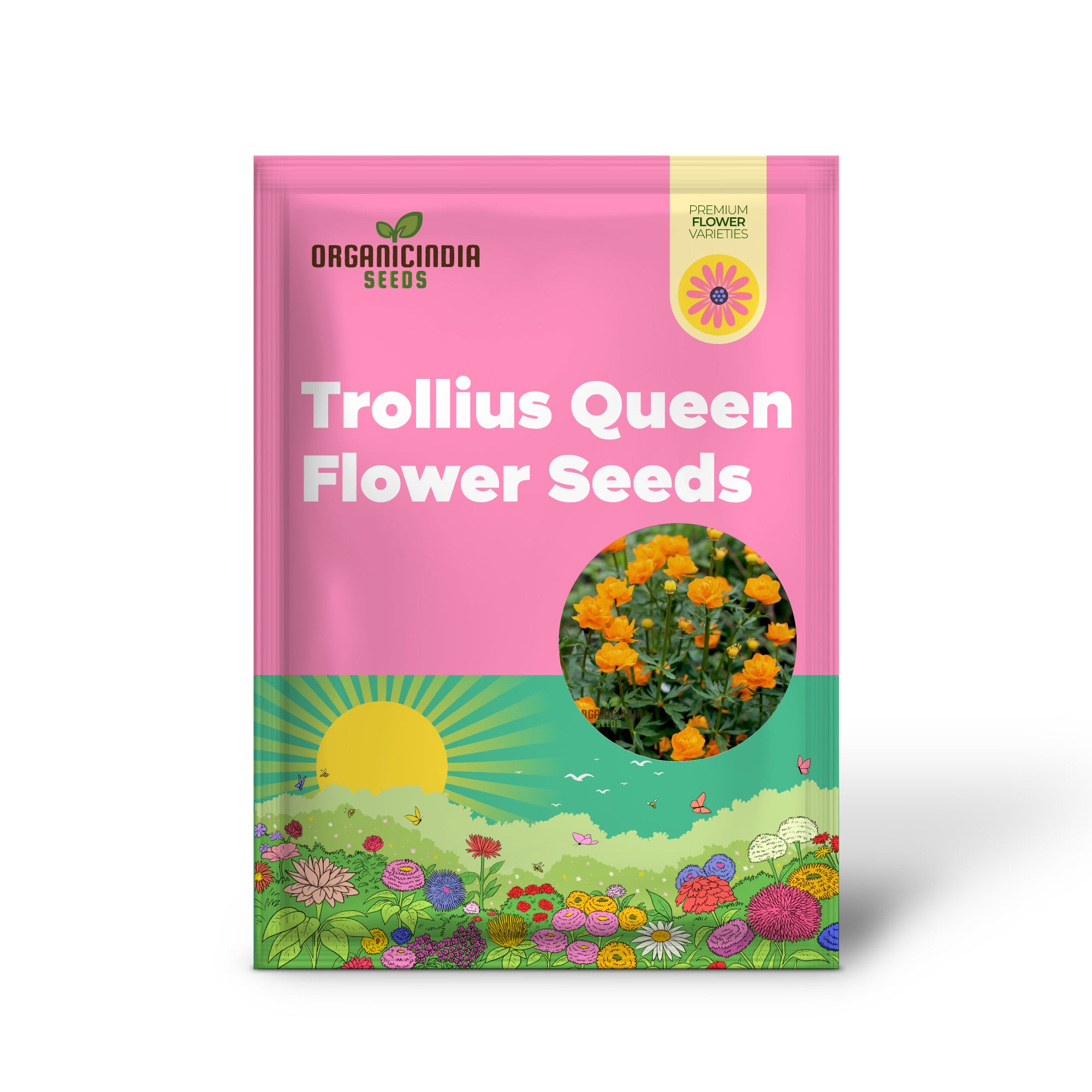 Trollius Golden Queen Flower Seeds, Premium Garden Seeds for Vibrant Blooms, Ideal for Gardening