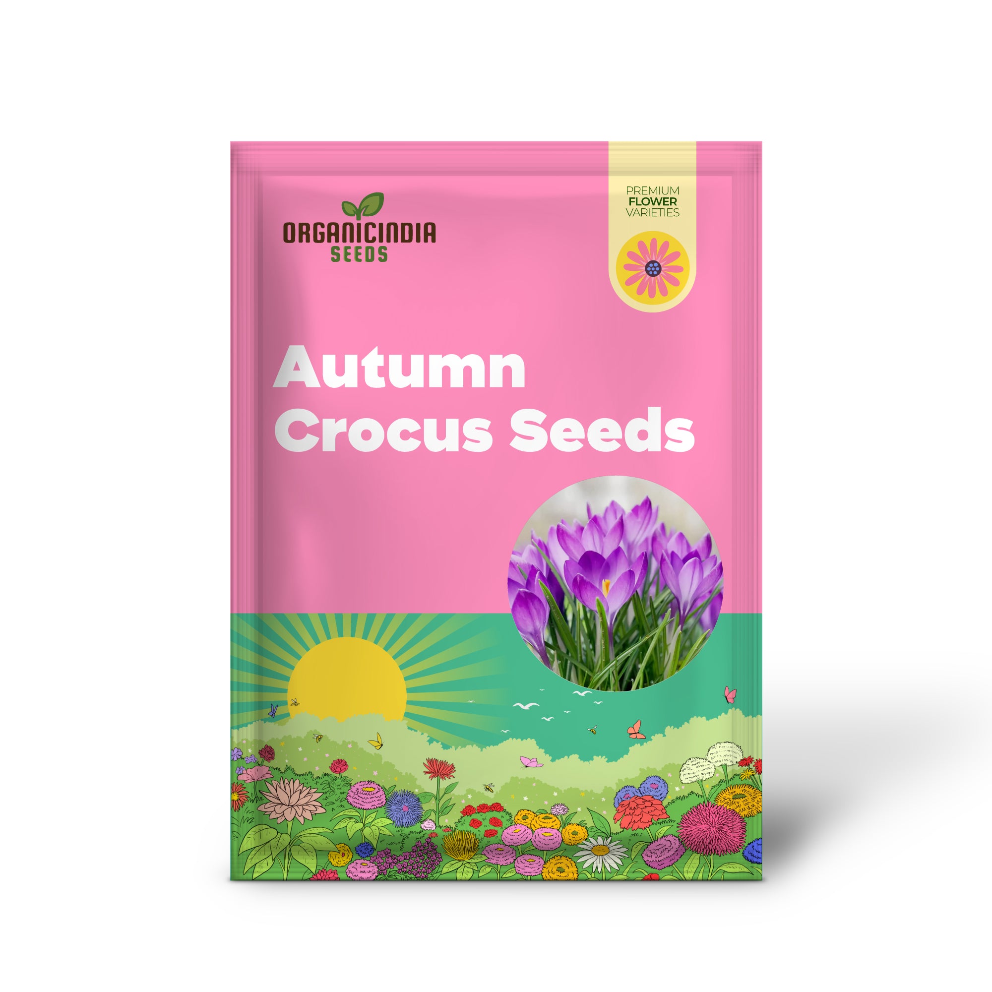 Autumn Crocus Seeds Colchicum Autumnale Cup-Shaped Flowers Minimal Maintenance Perennial Beds & Rock Gardens 100Pcs