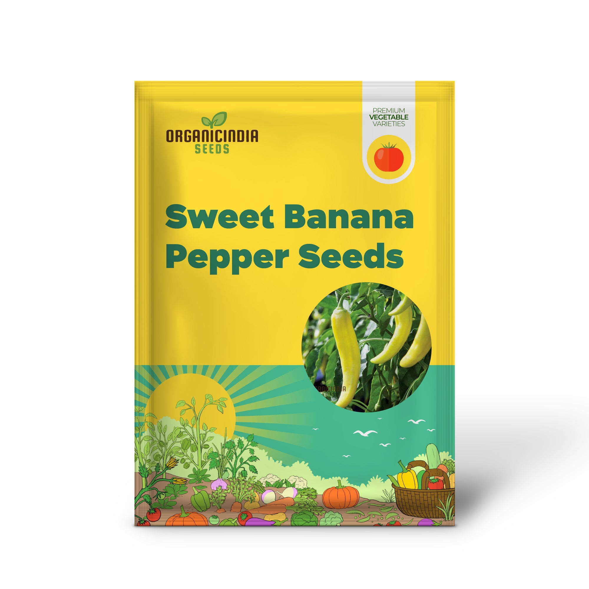 Banana Pepper Seedling Growing from Seeds, Easy-to-Grow Organic Pepper