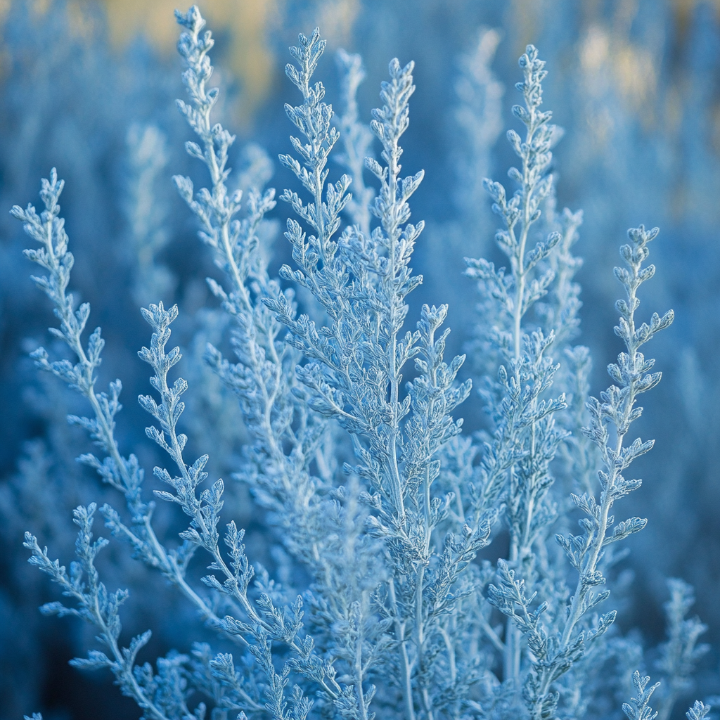 Silvery Blue Foliage Plant Used in Garden Border