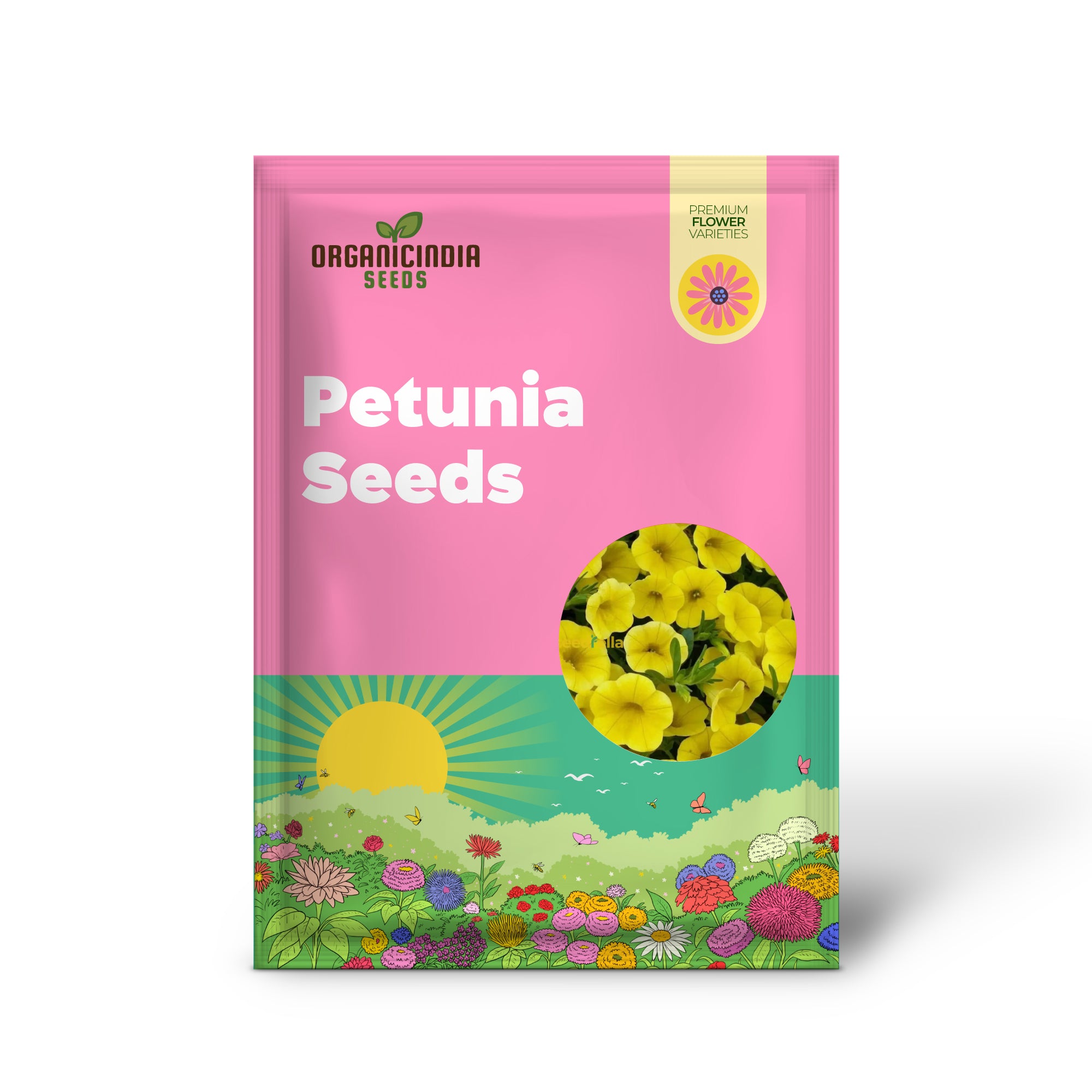 Bright yellow petunia flower seeds