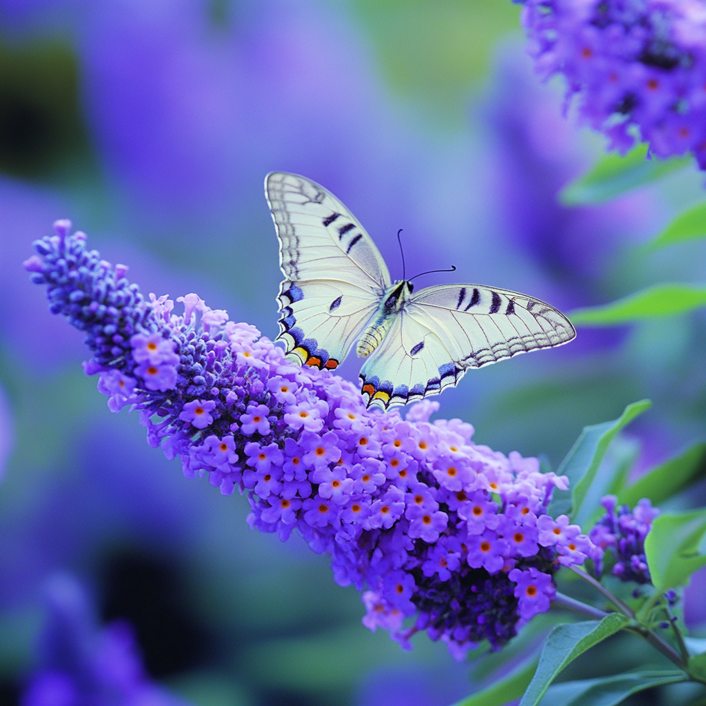 Buddleja davidii Common Butterfly Bush with Long Summer Bloom Spikes