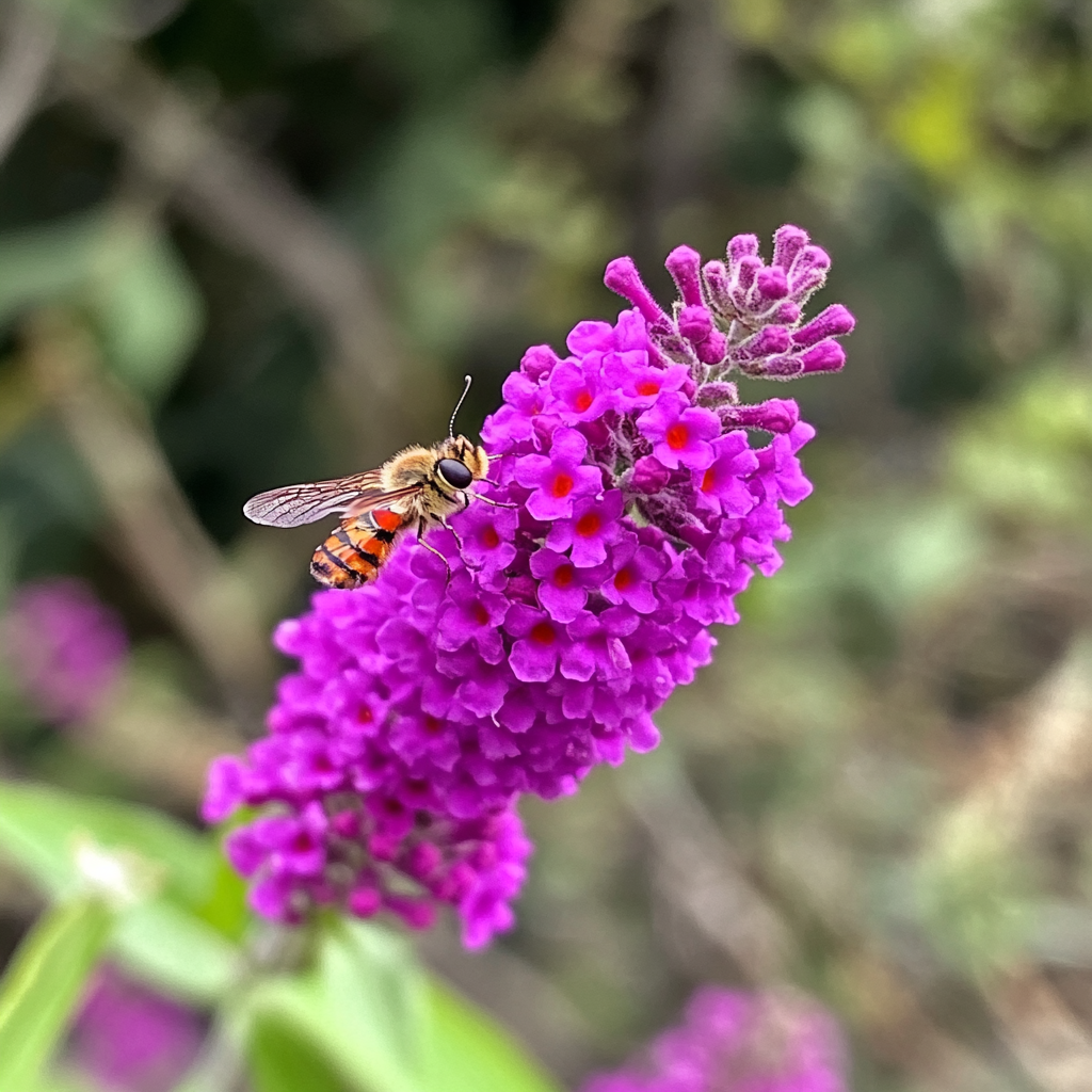 Buddleja davidii Royal Red with Vibrant Red Purple Flower Spikes