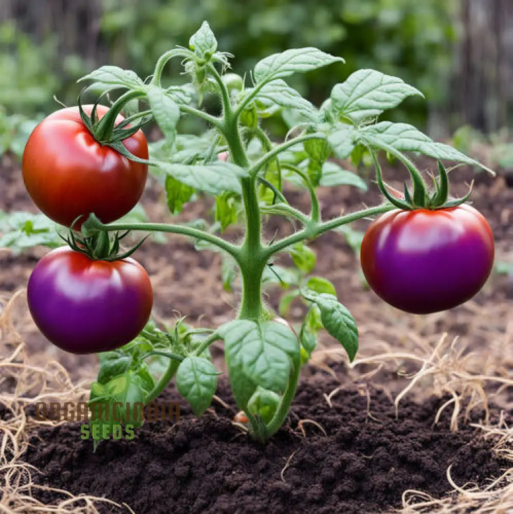 Closeup of Cherokee Purple Heirloom Tomatoes from Seeds, Homegrown Tomatoes