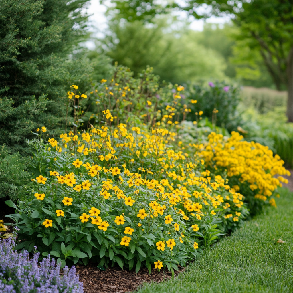 Cold-Hardy Yellow Flowering Plant in Full Bloom