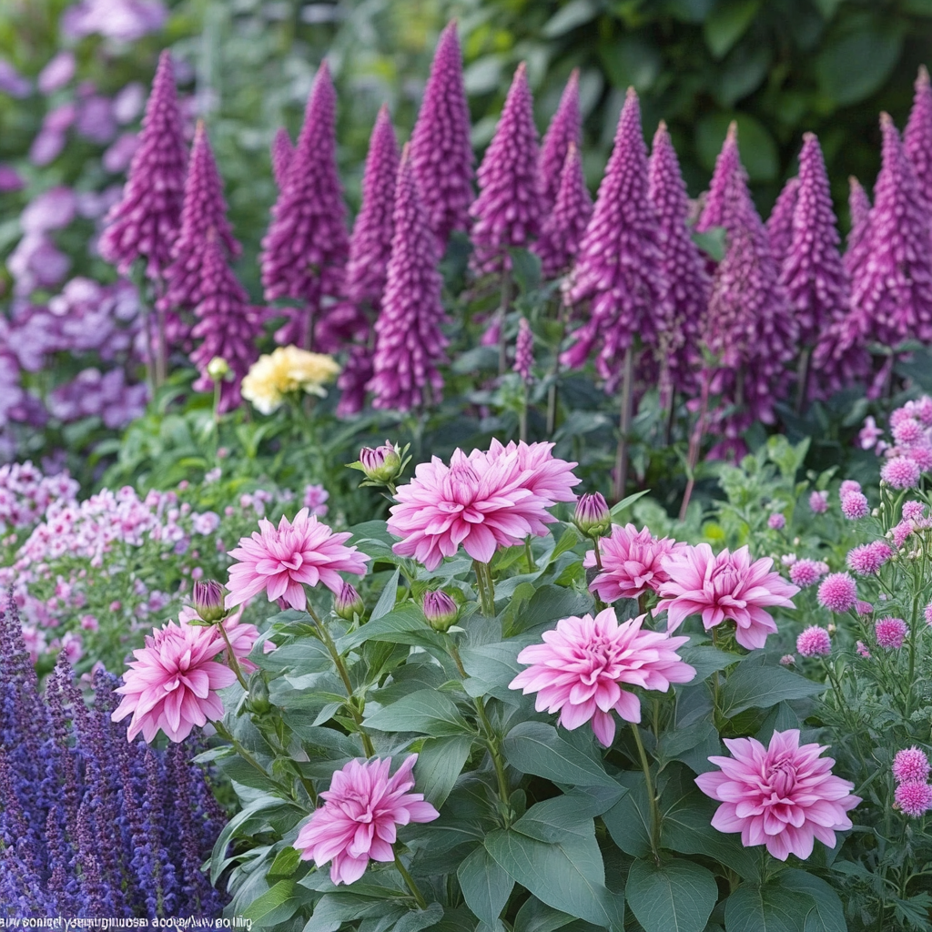 Compact Deep Pink Flower Plant Growing in Landscape