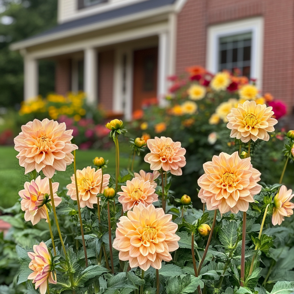 Dahlia Seeds Peach and Yellow Mix for Bright Summer Flowers