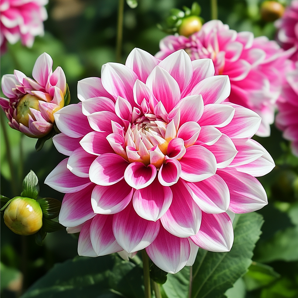 Dahlia Seeds Pink and White Flower Mix for Garden Planting