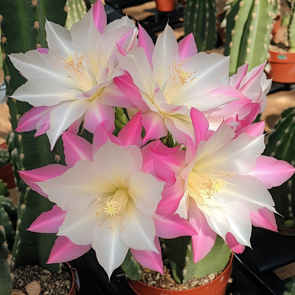 Fragrant Pink White Flower Plant in Garden Border