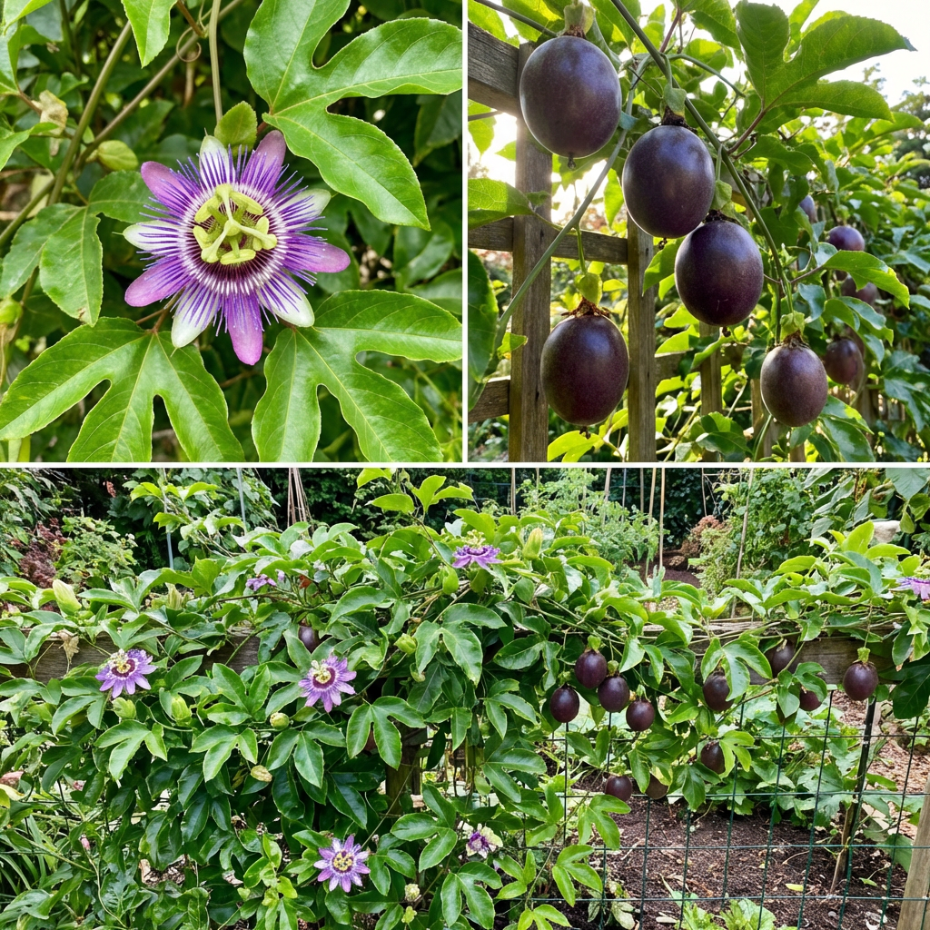 Semi di Passiflora edulis Frutto della Passione Viola per Giardino Domestico e Crescita di Vite Rampicante