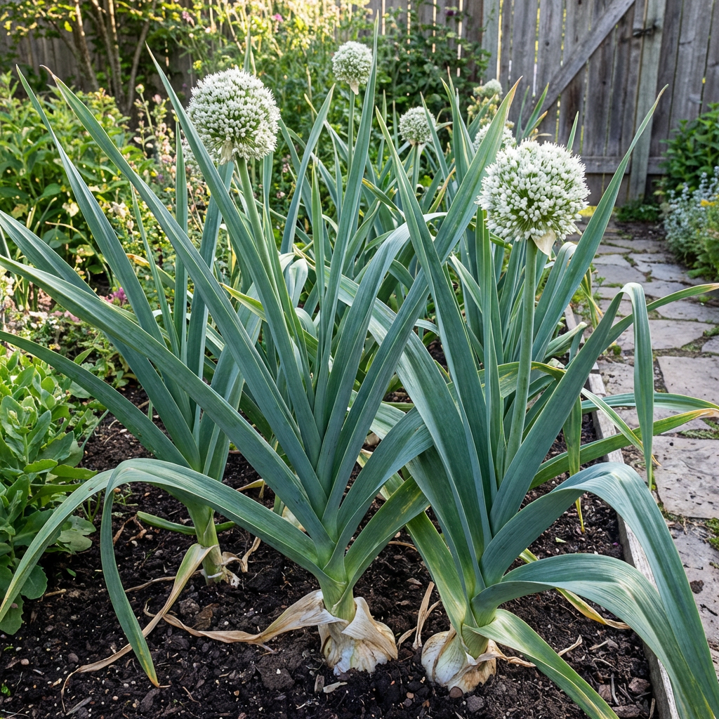 植え付け用象にんにく（Allium ampeloprasum）種子 – 伝統的な白い庭用種子、高い発芽率