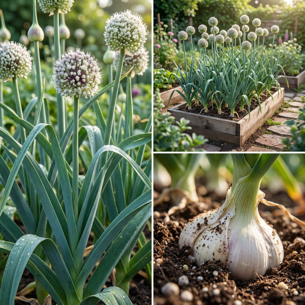 植え付け用象にんにく（Allium ampeloprasum）種子 – 伝統的な白い庭用種子、高い発芽率