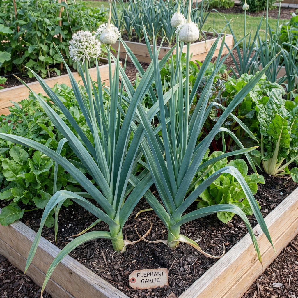 Semillas de ajo elefante Allium ampeloprasum – Semillas blancas de ajo antiguo para jardinería casera