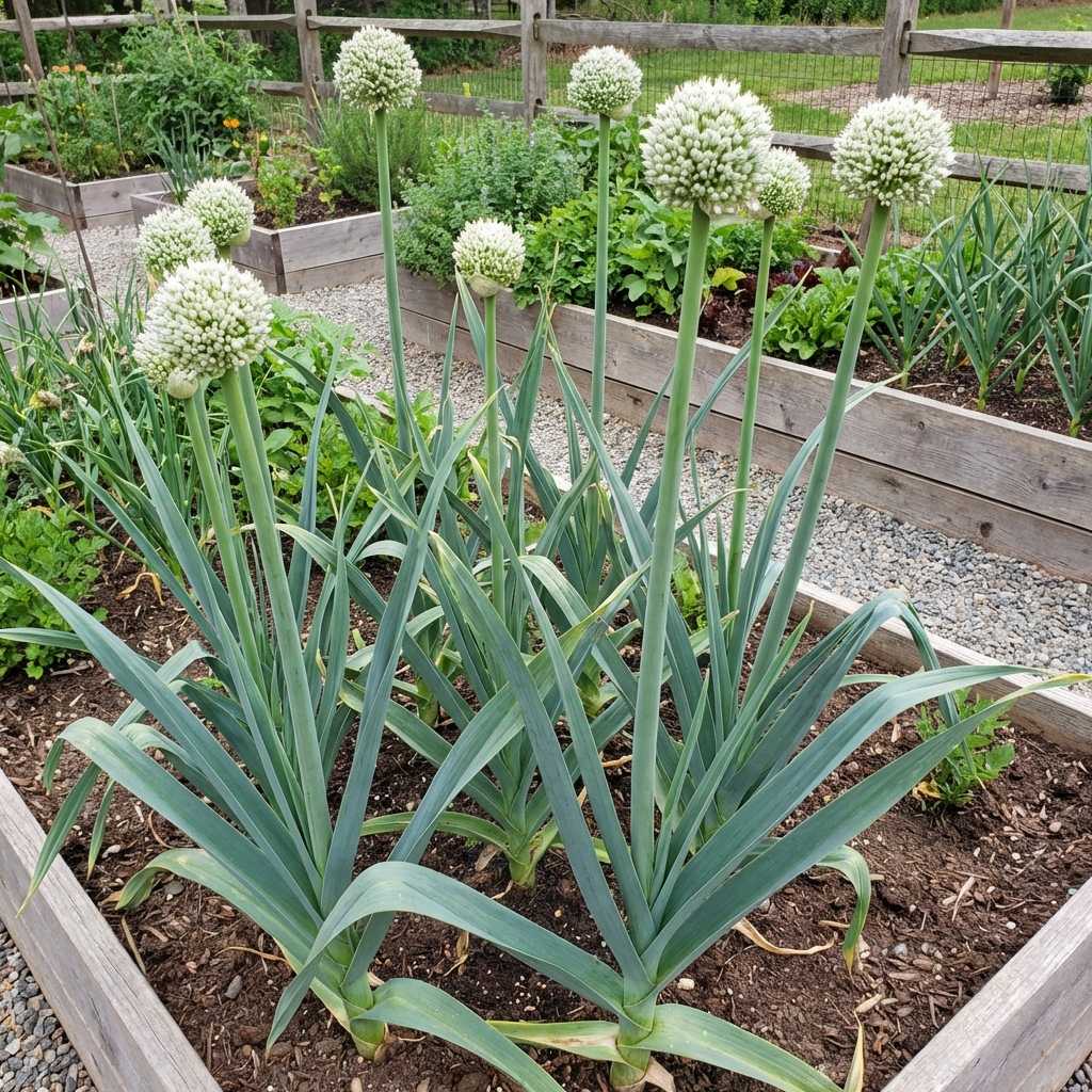 Semillas de ajo elefante Allium ampeloprasum – Semillas blancas de ajo antiguo para jardinería casera