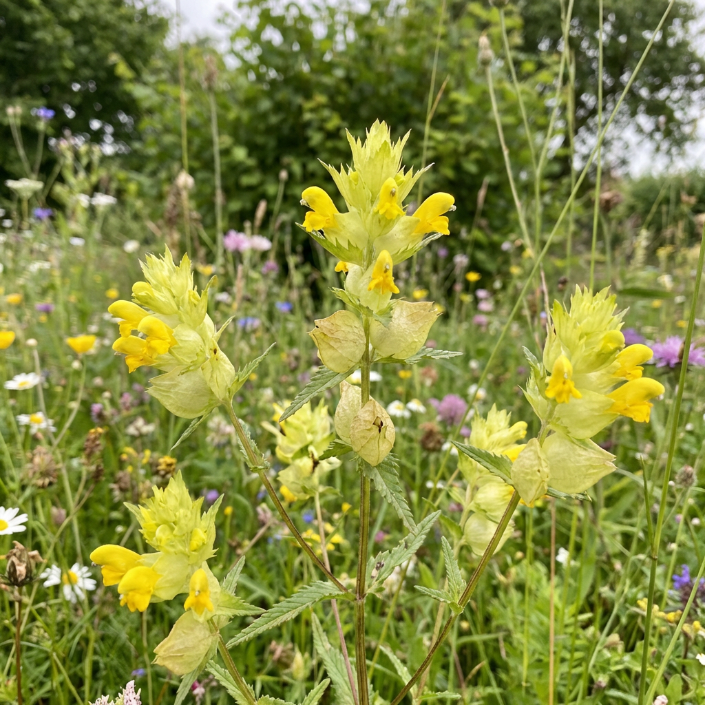 Yellow Rattle Flower Seeds (Rhinanthus minor) – Heirloom Wildflower Seeds for Meadows & Pollinator Gardens
