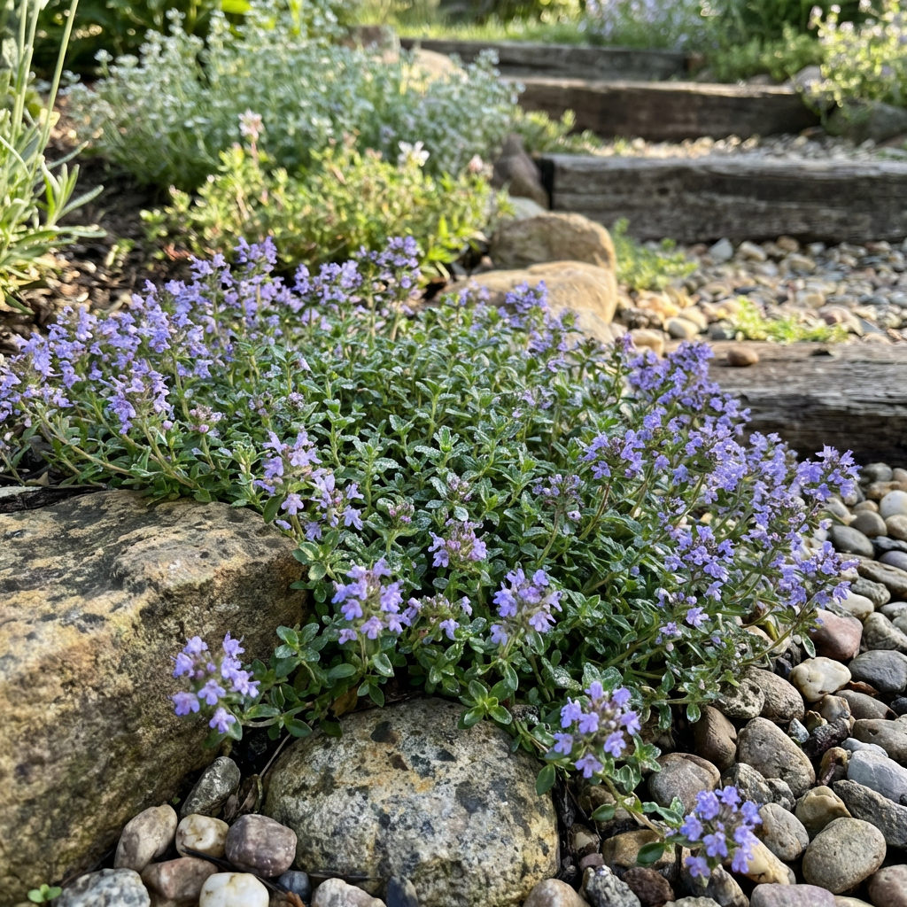 Thymus serpyllum Blue Creeping Thyme Flower Seeds – Perennial Ground Cover Plant Seeds