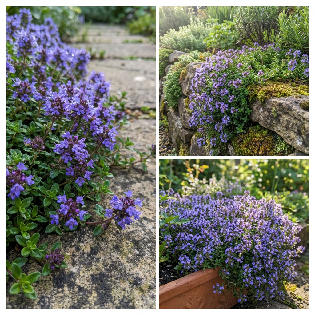 Blue Creeping Thyme Flower Seeds for Planting – Heirloom Non-GMO Seeds with High Germination for Organic Garden Ground Cover