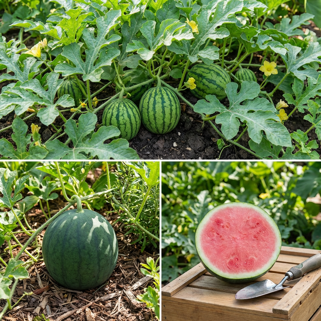 Semillas de sandía sin semillas (Citrullus lanatus) para jardinería casera – Variedad de fruto tradicional